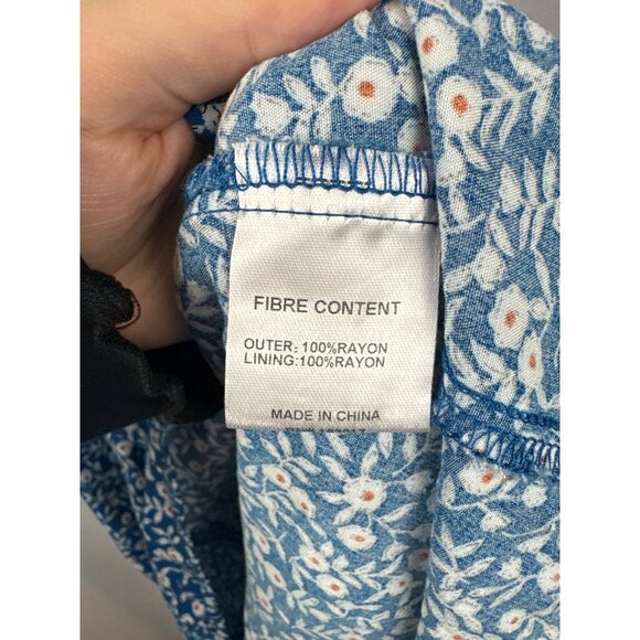 Women’s Princess Polly Size 4 Blue Tank Backless Mini Sundress w/ White Florals - Picture 8 of 8